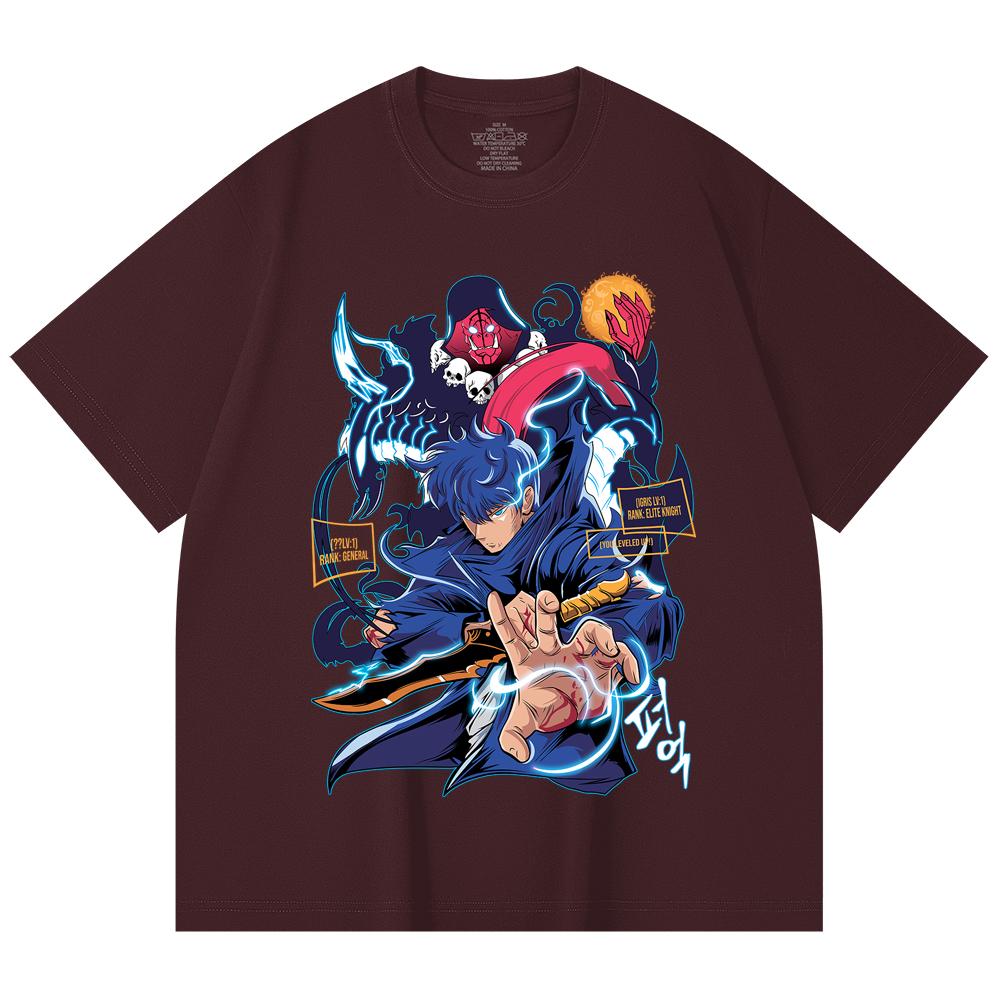 230 Gsm 100% Cotton Solo Leveling V14 Print Unisex Heavy Cotton T Shirt