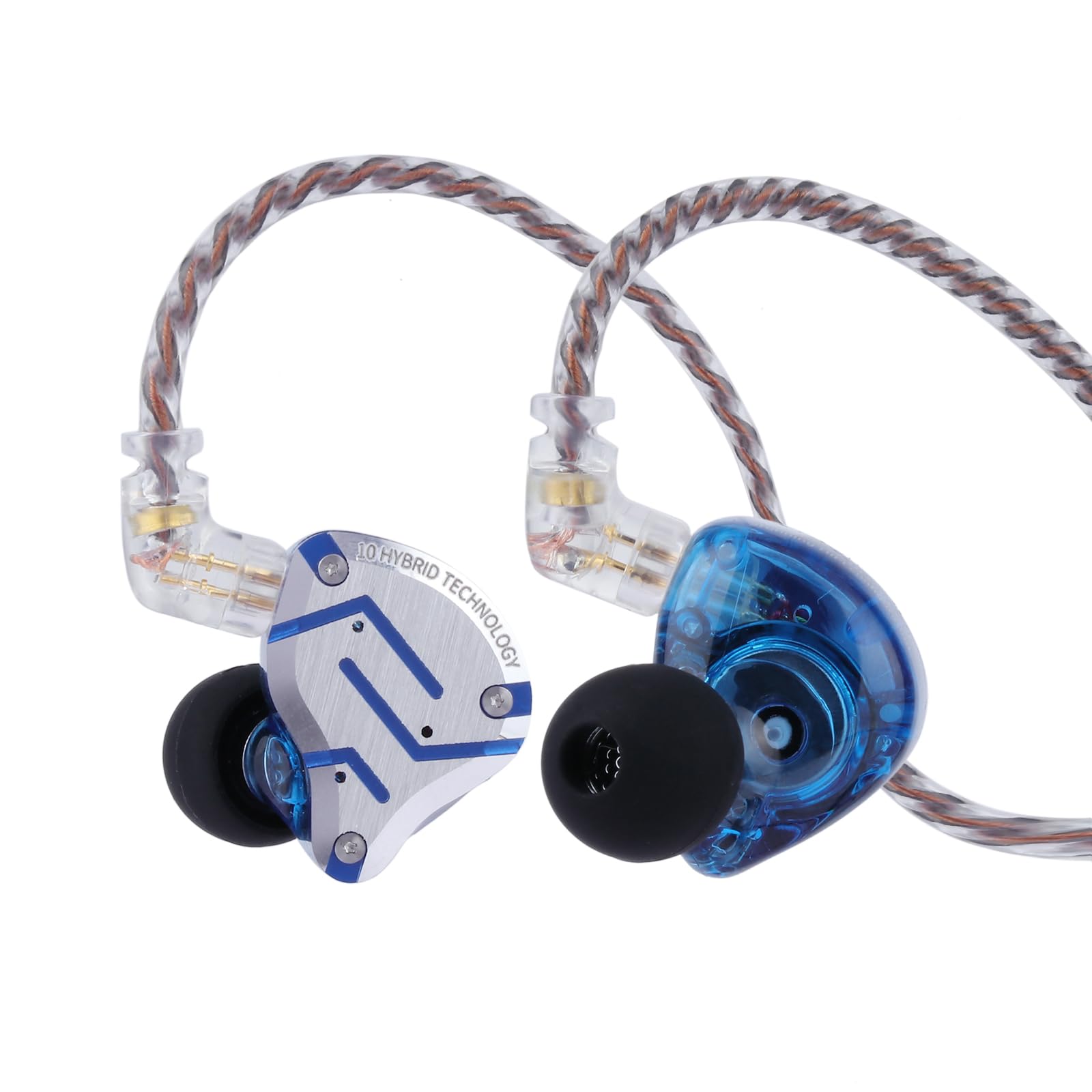 

ZS10 Pro 4BA+1DD Гібридні IEM, Hi-Fi Дротові Ігрові Музичні Навушники, Лицьова Панель з Нержавіючої Сталі, Знімний Кабель, Преміум Hi-Fi Внутрішньоканальний Монітор для Музикантів Without Mic синій