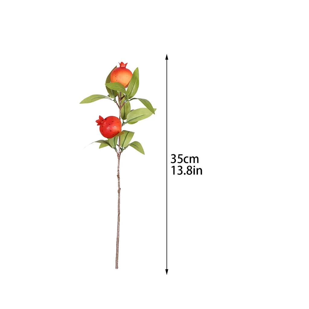 Artificial Pomegranate Green Leaf Cuttings Spring Festival Housewarming Gift New Year Table Decorations Simulation Plant Flower
