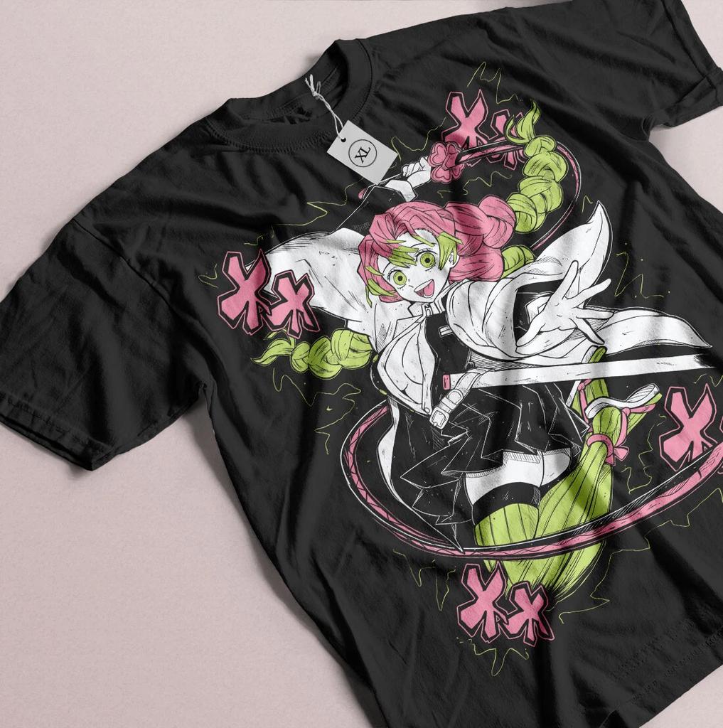 Mitsuri Kanroji T-Shirt Love Hashira Tshirt Demon Slayer Tee Akaza Doma T-Shirt