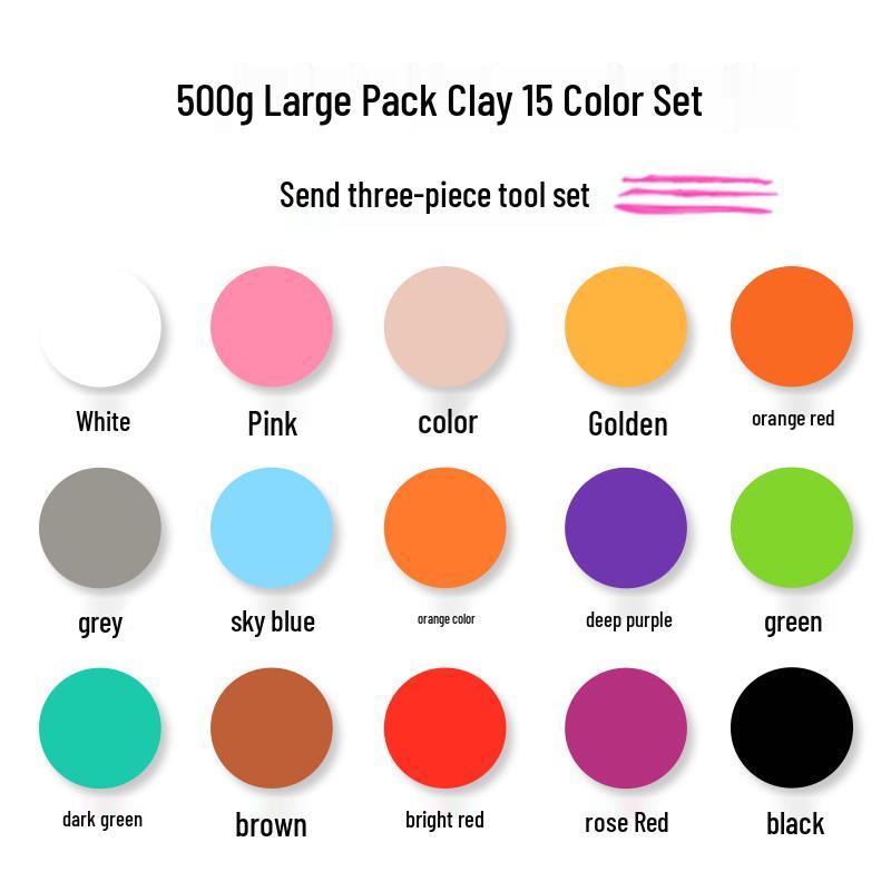 500g White Clay Play Dough for Children - DIY Craft Material for Kindergarten