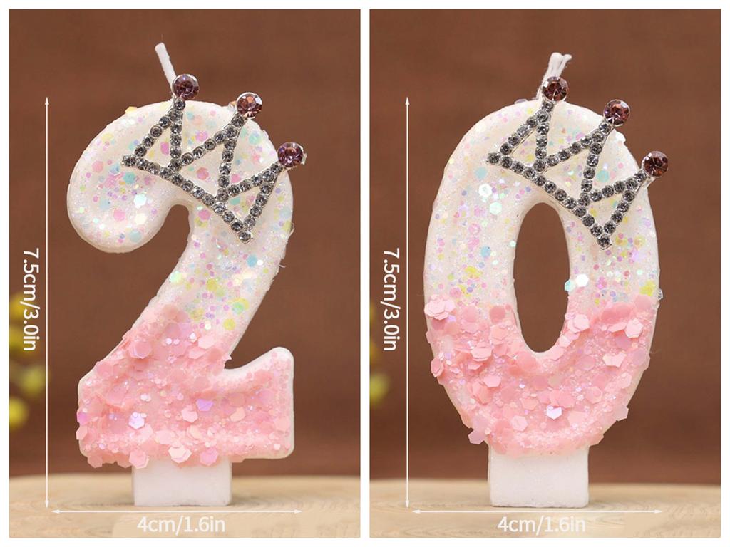 Birthday Number 0-9 Candles Crown Number Candles Happy Birthday Cake Decorated Baby Shower Insert Decor Festival Supplies