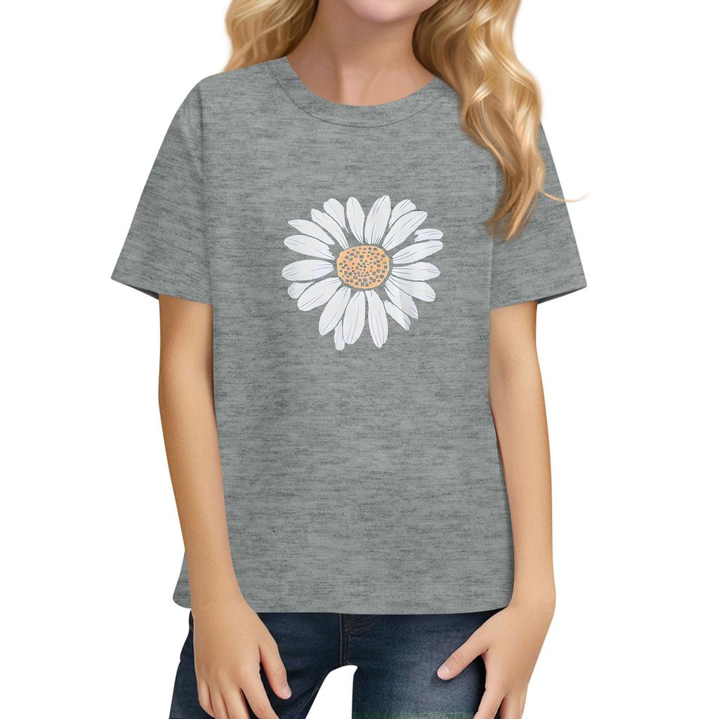 Children's Daily Casual Short-sleeved Color Tops T-shirt