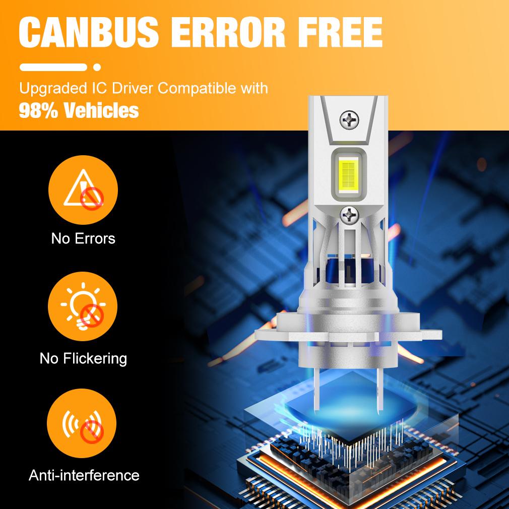 2st 30000LM H7 H8 H11 LED Strålkastarlampor Canbus 9005 HB3 9006 HB4 Led 1:1 Mini Trådlös Lampa 16Core CSP Bilstrålkastare Dimljus Turbo Fläkt 6000K 12V