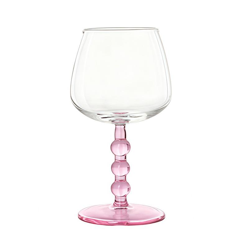 Beaded Tall Wine Glass Champagne Cocktail Glass Home Bar Splicing Colored Borosilicate Glass Wine Glass