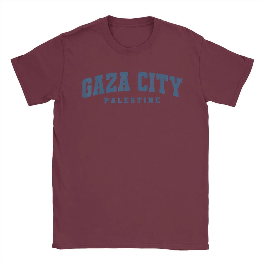 Gaza City Palestina T-shirt Urbana Estiva Hipster T-shirt Uomo 100% Cotone Girocollo Magliette Oversize Manica Corta Y2K Maglietta Divertente