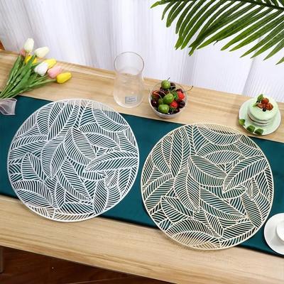 4 Type Table Mat Leaf Shape PVC Placemat Hollow Insulation Coaster Pads Table Bowl Home Waterproof Anti-Slip Pad Christmas Decor