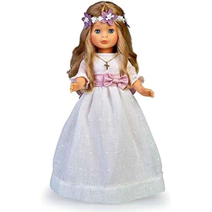 Poupée De Collection - FAMOSA - Nancy Collection Communion - 42 Cm - Robe Blanche - Pendentif Croix