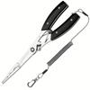 Multi-Functional Stainless Steel Fishing Pliers with Straight Jaw, Fish Gripper, Scissors, Hook Remover, and Ring Opener