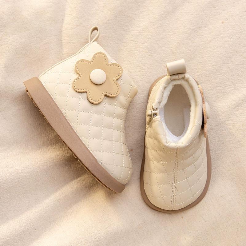 Girls' Martin Boots - Warm, Velvet, Floral, Leather, Short Boots for Autumn & Winter