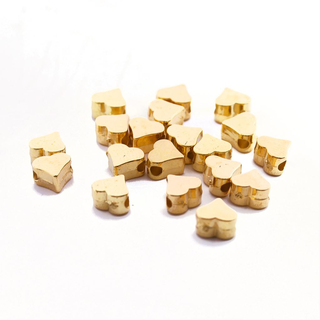 200pcs/Lot Gold Silver Color CCB Beads Heart Shape Loose Spacer Beads for Jewelry Making Findings DIY Bracelet Neklace Accessory