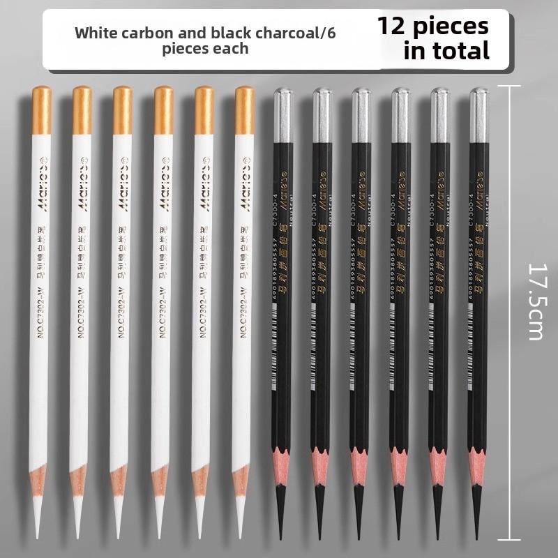 White Charcoal Black Charcoal Art Student Sketch Soft Charcoal Pen Set Student Drawing Sketch Stroke Drawing Tool Beginner