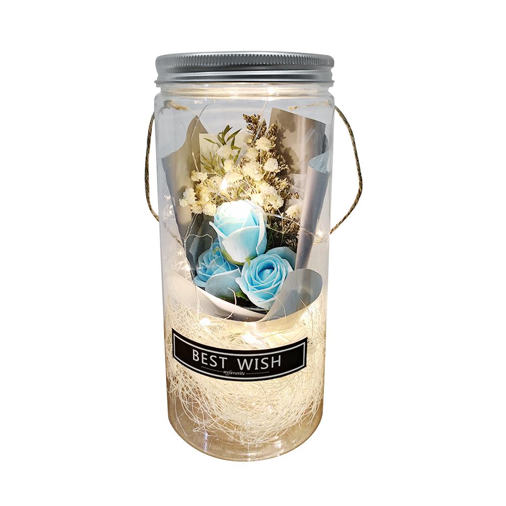 Romantic Eternal Rose Never Withered Rose Night Light Ing Bottle Preserved Flowers Soap Rose