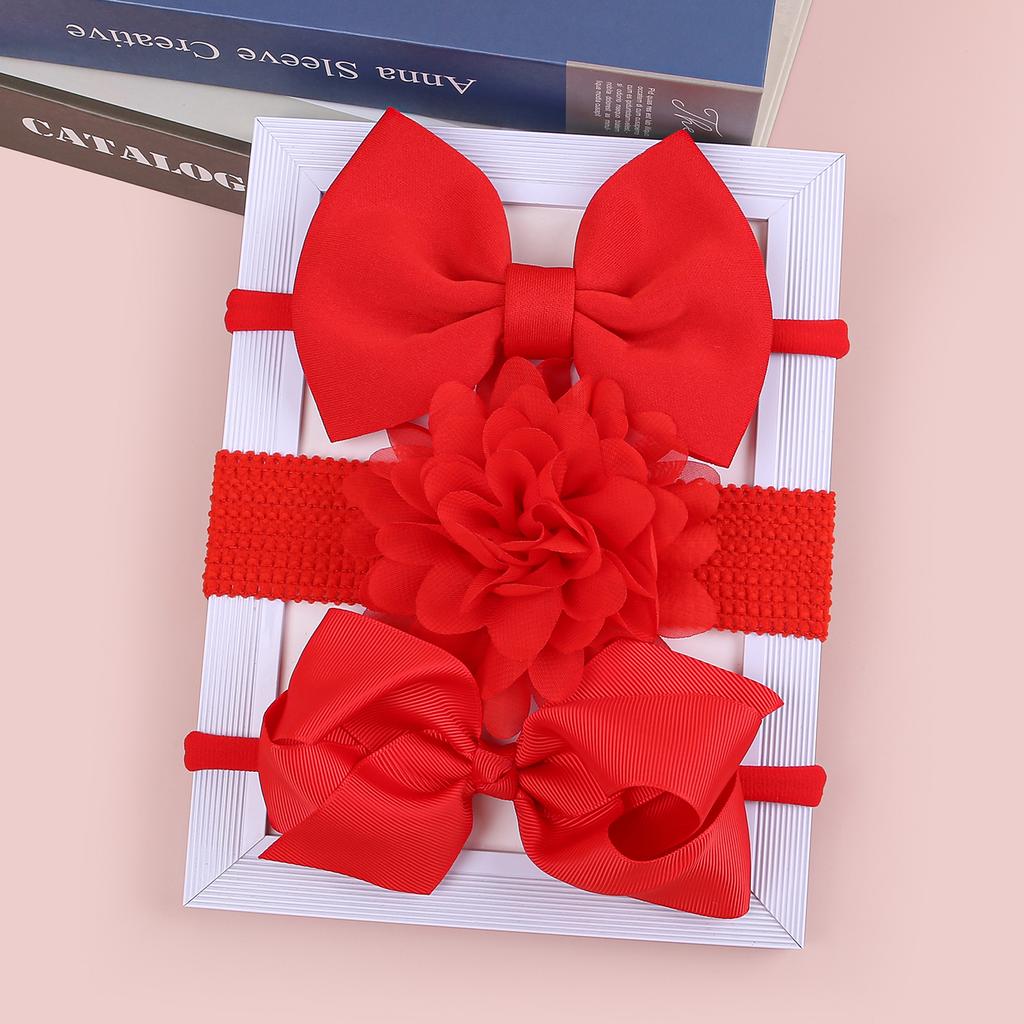 3PCS Chiffon Flower Headbands Baby Girls Hair Bows Headband Elastic Soft Nylon Hairbands for Baby Turban Infant Hair Accessories