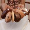 Minority Design Wood Wide Bangle Europe American Style Retro  Hand Ring  Gift