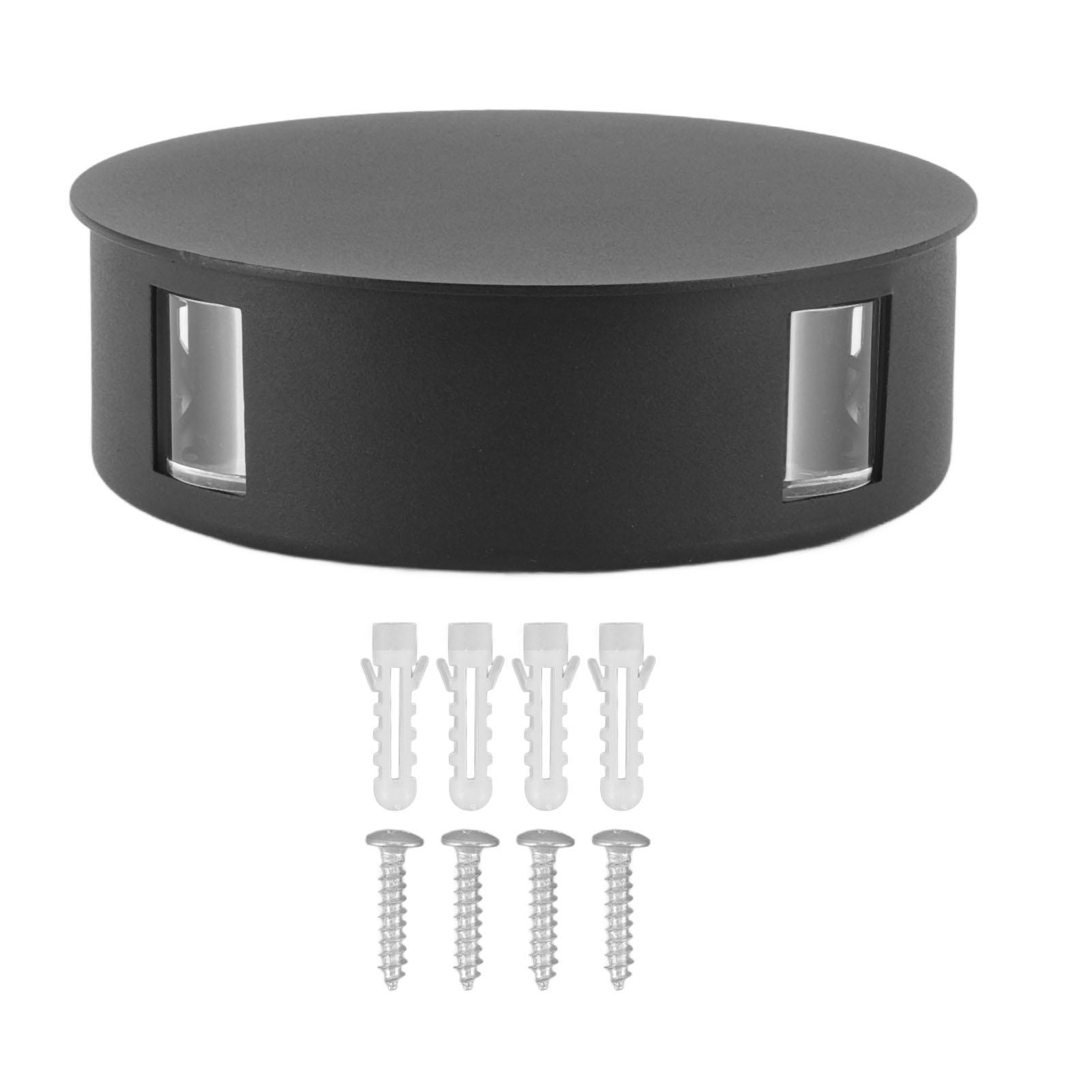 

Светодиодный современный настенный светильник круглый 4-сторонний луч света 12 Вт высокая яркость мягкое освещение водонепроницаемый настенный чёрный