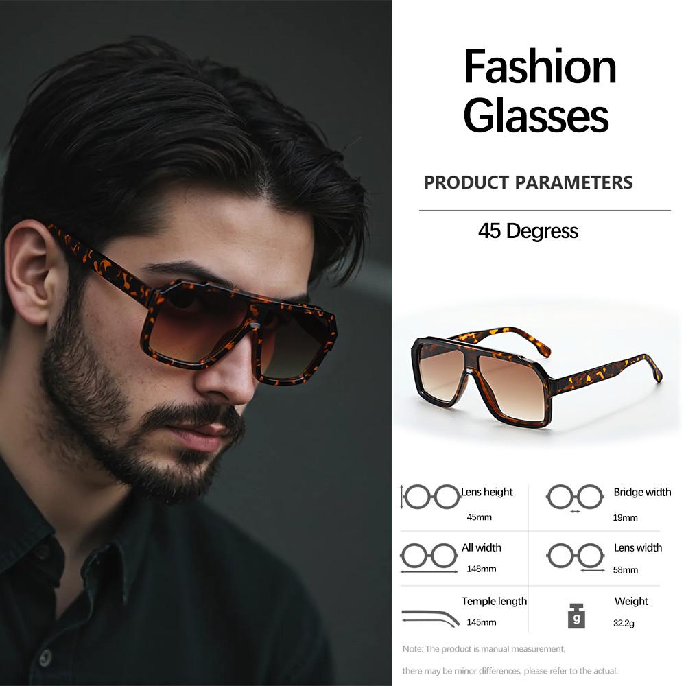 New Vintage Sunglasses For Men Geometric Thick Frame Business Leisure Dual-use Urban Elite Luxurious Style