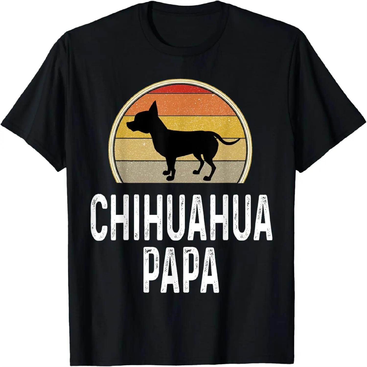 

Chihuahua Papa Grandpa Dad Lover Dog Owner Retro T-Shirt XXXXXL чорний