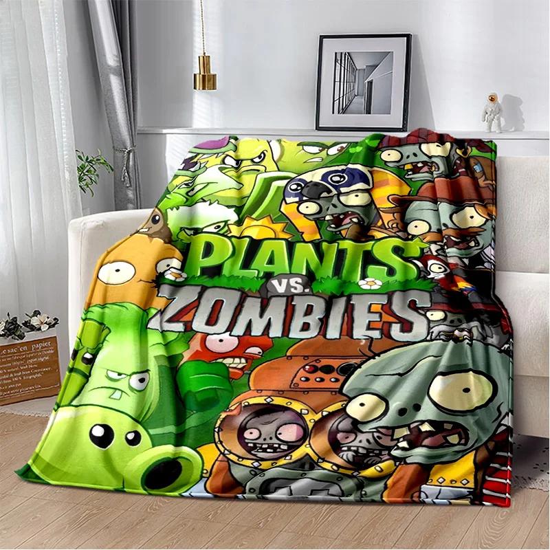 P-Plants vs. Z-Zombies Game Blanket with Peashooter Design Ideal for Sofa and Bed Cover throw blanket