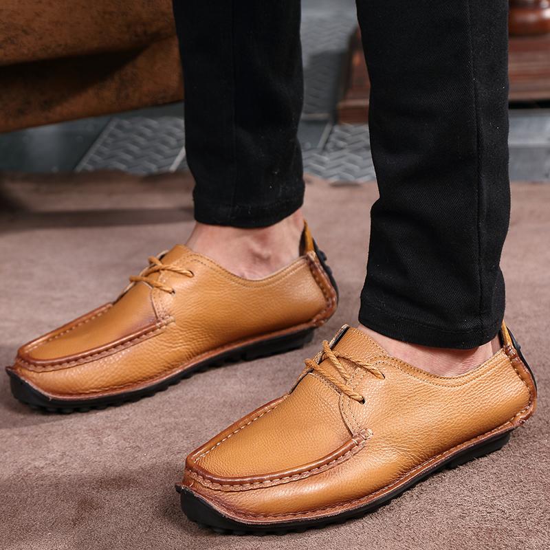 Neformální kožené boty Muži Mokasíny Trend Značka Business Boty Podzimní slip on Flat Muž Tenisky Pohodlné mokasíny Zapatos Hombre