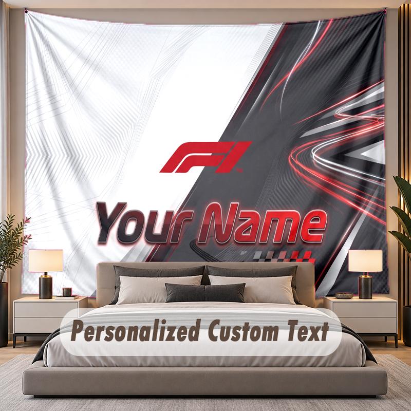 Custom Name Text Tapestry F1 Personalized Polyester Wall Tapestry For Bedroom And Room