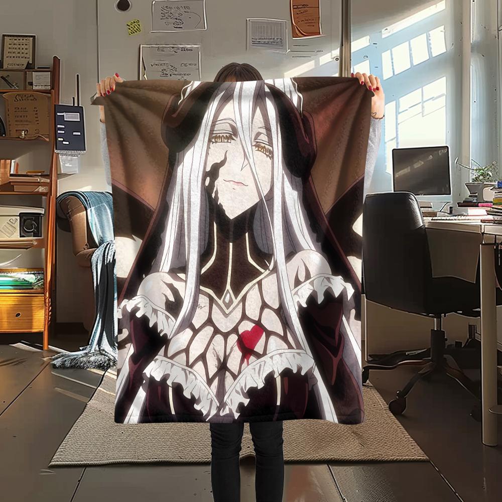 1PC OVERLORD Print Flannel Blanket, High quality All Seasons, Home Decor, Warmth and Comfort, Perfect for Christmas Gifts