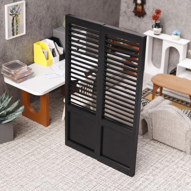 1/12 Dollhouse Miniature Shutter Window Model Dollhouse Home Bedroom Furniture Living Room Decor Pretend Play Accessories