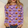 Moda Donna Casual Halloween Stampato Girocollo Manica Lunga Pullover Top
