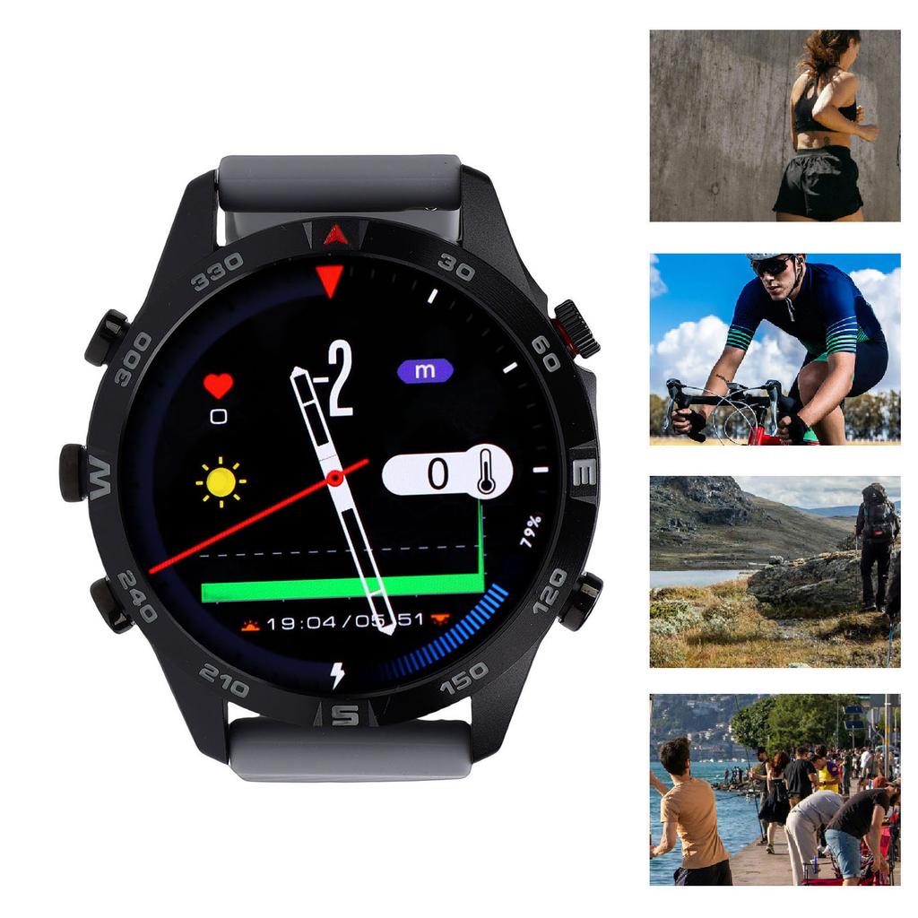 Men Dive Watch Smartwatch 100M Waterproofing Professional Diving Sports Wrist Watch for Swimming Hiking with Depth Sensor Barometer