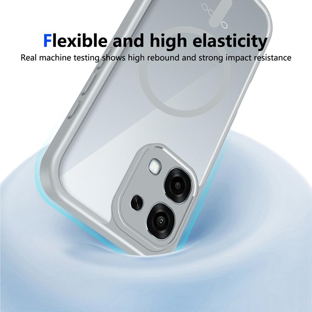 KEYSION Transparent Magnetic Phone Case for OPPO A6 Pro 5G Soft Silicone+PC HD Clear Shockproof Back Cover for OPPO A6 Pro