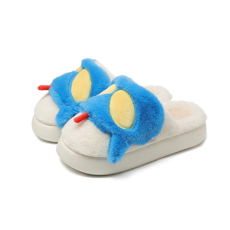 

Зимние женские тапочки с рисунком персонажа из мультфильма MD Bottom Half Slippers с бархатом и хлопком 40/41 темно-синий