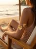 Boho Butterfly Flower Upper Arm Cuff Adjustable Metal Armband Exaggerated Arm Bracelet Summer Beach Jewelry Women