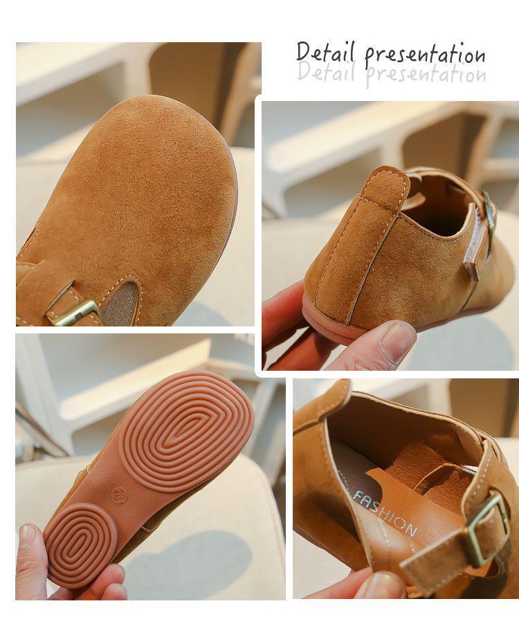 2025 Autumn Kids' Leather Shoes: Retro Korean Style, Soft Sole, Non-slip for Boys & Girls