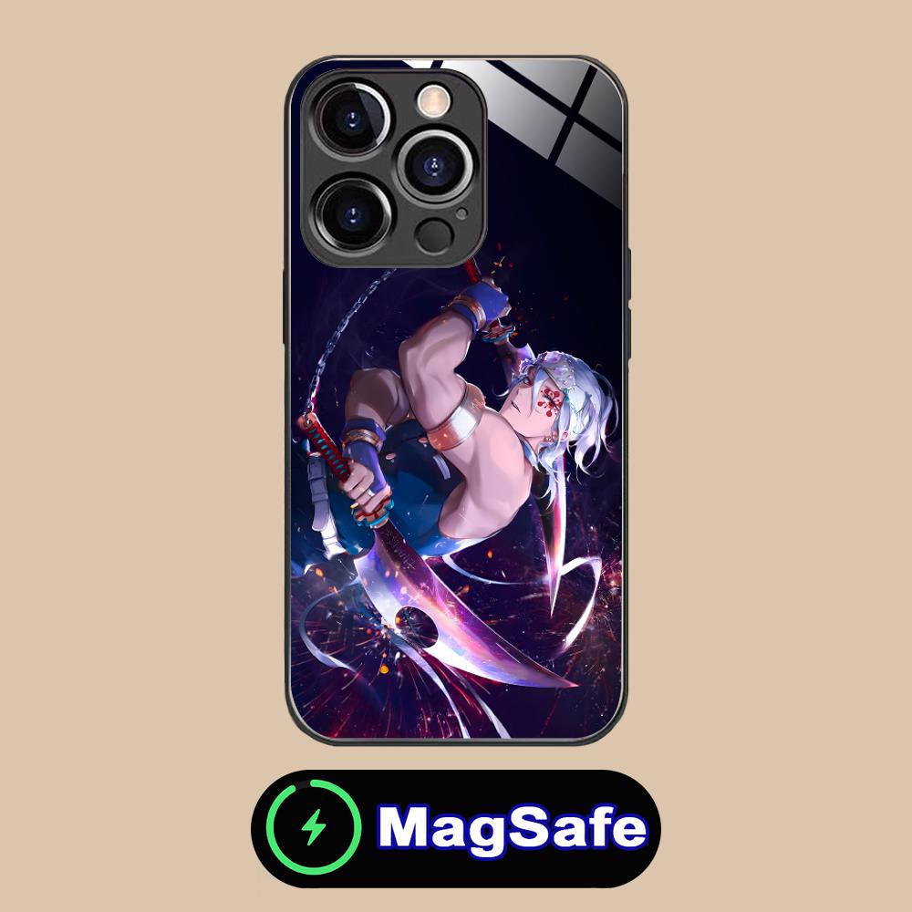 Demon Slayer Tengen Uzui Phone Case for iPhone 16 15 14 13 12 11 Pro Max Plus Mini MagSafe Glass Colour Printing Pretty Luxury