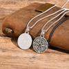 Collares con Colgante de Brújula Vintage para Hombres Niños, Collar de Moneda de Acero Inoxidable, Collar Rock Hip Hop Regalo Guía de Graduación