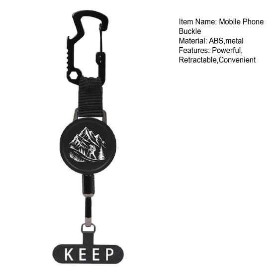 Пряжка для мобільного телефону Висувний тримач зі шнуром 60 см для швидкого доступу Нержавіюча сталь Протиугінний ремінець-затискач Аксесуар для телефону