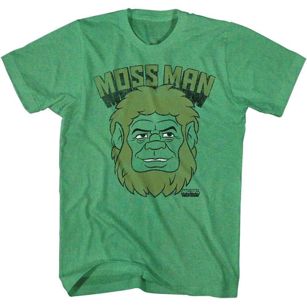 Men s Masters Of The Universe Moss Man Head T-shirt Large Kelly Heather 3XL