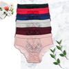 Mid Waist Sexy Lace Triangle Pantie Transparent Seamless Elastic Wide Waist Underwear Women's Triangle Panties