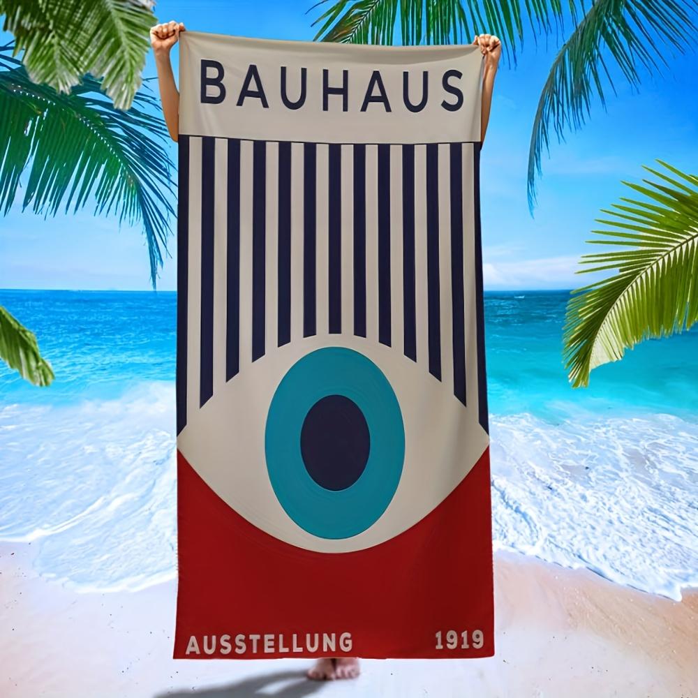 

1pc Beach Towel - Bold Eye Graphic with Bauhaus Design, Windproof & Sun-Proof Super Fine Fiber, Contemporary Style for Beach, W30*H60(CM)