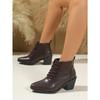 British Style Lace-up Mid-heel Boots 2025 Winter New Thick-heeled Large Size Pointed Martin Boots for Women