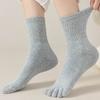 3 Pairs Fleece Autumn Winter Toe Socks Women Thick Warm Five Finger Socks High Quality Cotton Sports Athletic Socks