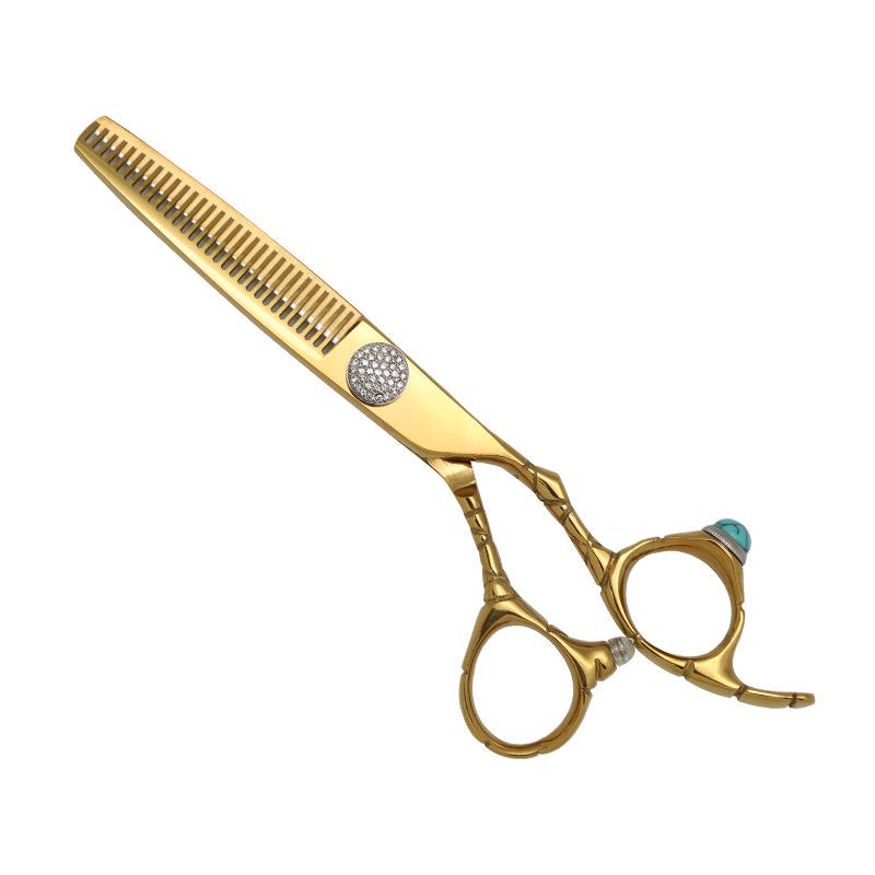 6.0" Golden Hairdressing Scissors Set: Ring Scissors with Diamond Screw