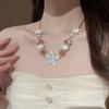 Sea Series Shell Starfish Necklace Zinc Zinc Alloy Rhinestone Pearl Starfish Beach Bracelet  Vacation