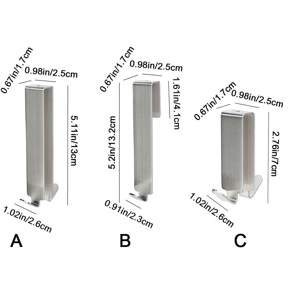 Silver Stainless Steel Double Side Hooks Punch Free Bathrobe Hanger Shower Door Hook  Bathroom