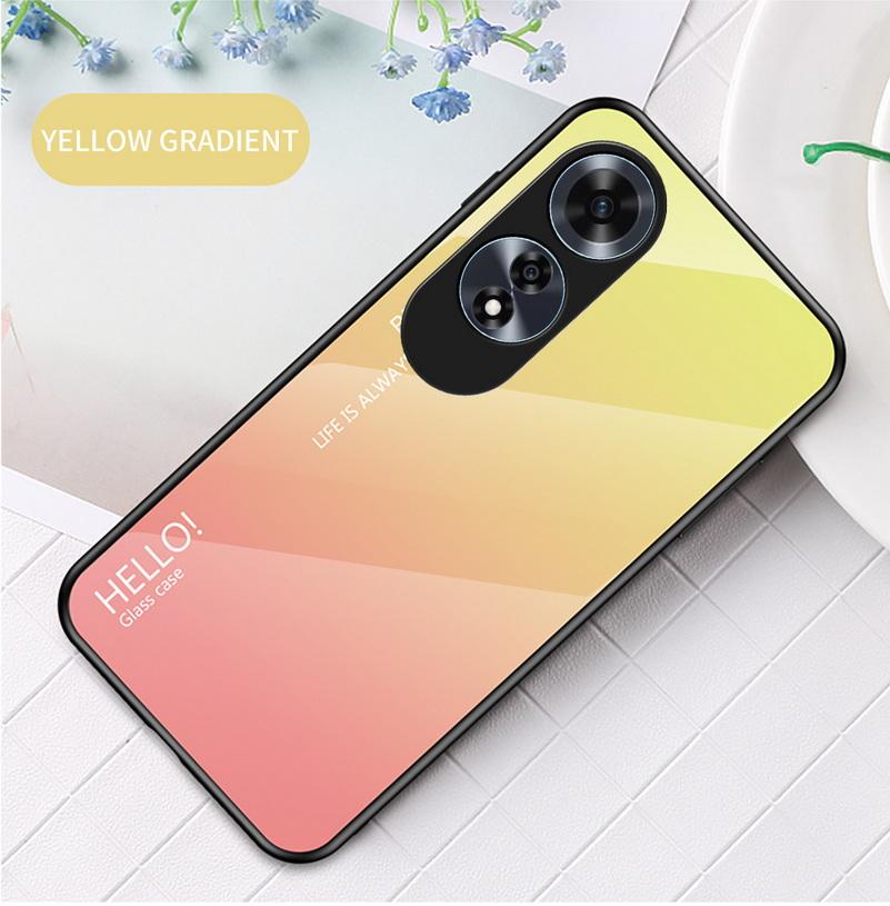 Gradient Tempered Glass Protect Case for OPPO A60 A79 A18 A38 A98 A78 A58 A17 A16 Glossy Back Cover