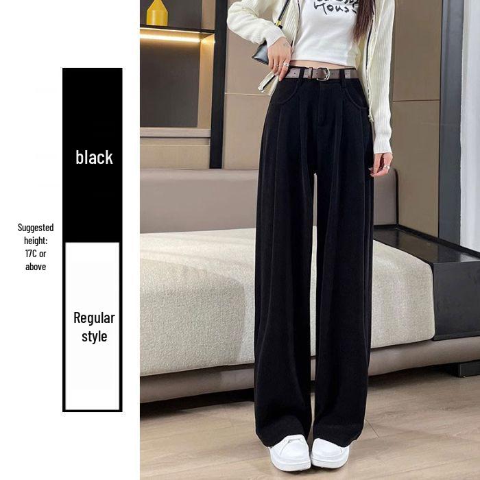 

2025 Autumn/Winter Off-White High-Waisted Corduroy Wide-Leg Trousers 4XL (85-90 kg)
