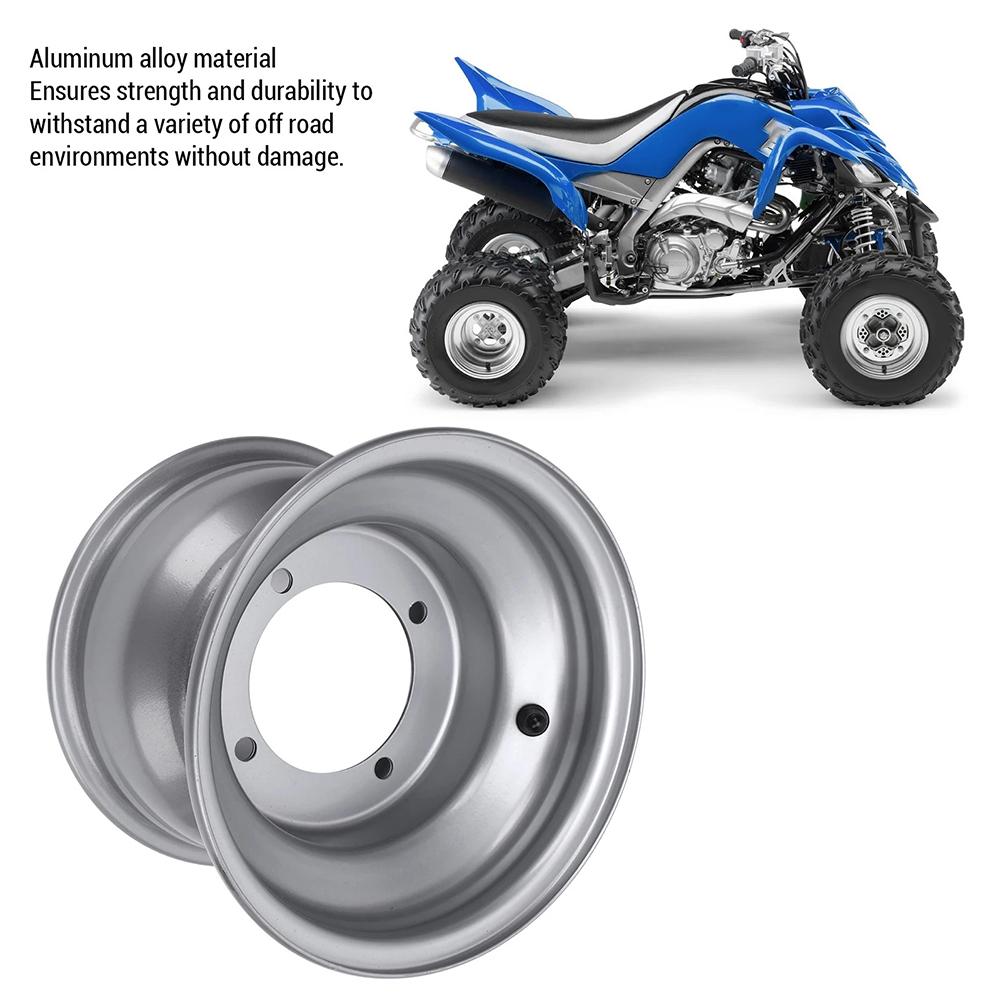 For ATV Rear Wheel Rim Hub 8 Inch 18x9 50 8 Tires 4 Holes for Quad Bike Go Kart Off Road Aluminum Alloy Replacement