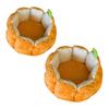 Pumpkin Cat Bed 16.5/19.7 In Soft Fleece Pet Mat Warm Dog