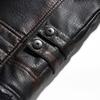 Men's Multi-Pocket Plush Thickened PU Leather Jacket Vintage Business Casual Jacket