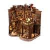 Qimeng Book Hall DIY Hut Retro European Architectural Model Hand-assembled Miniature House Creative Toy Gift